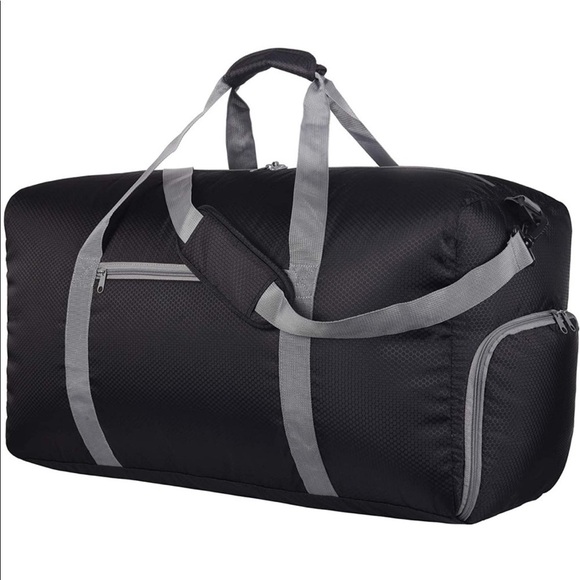 New 65L Travel Duffel Bag Foldable/Lightweight blk - Picture 2 of 16